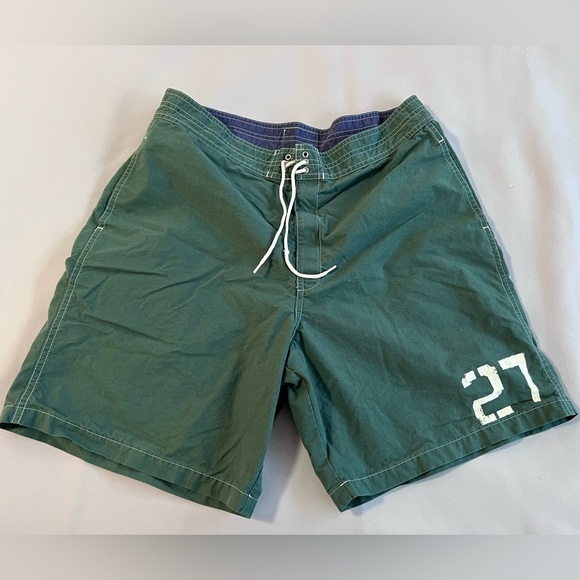 Vintage Polo Sport‎ Ralph Lauren Swim Trunks Men’s Sz 34 Dark Green - Picture 1 of 6